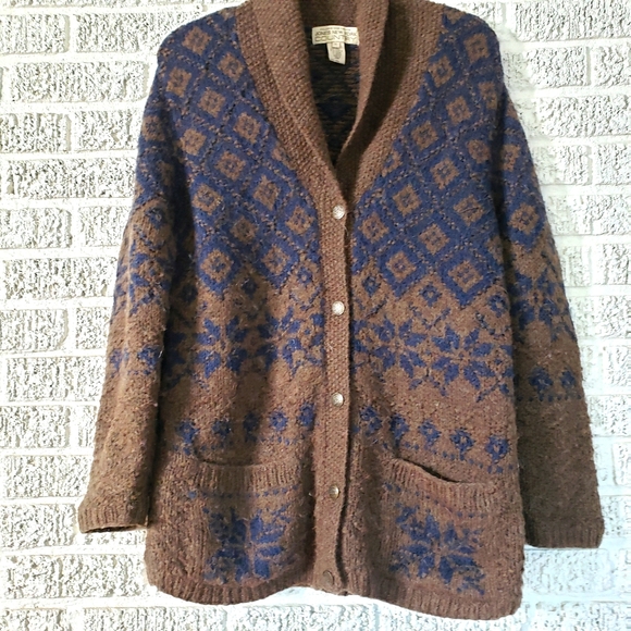 Vintage Jones New York Fair Isle Cardigan Sweater - Picture 2 of 5